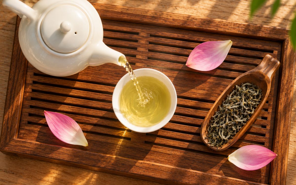 Pha trà sen Tây Hồ