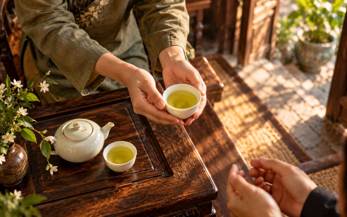 Chén trà mời khách trong đời sống người Việt